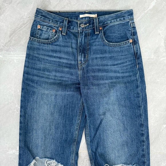 Women’s Levi’s Low Pro Straight 90s Distressed Jeans Size 25 - Picture 3 of 16